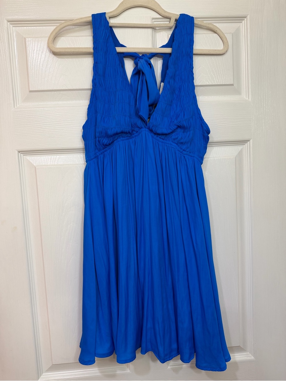 Royal Blue Sleeveless Tie-Back Flowy Dress